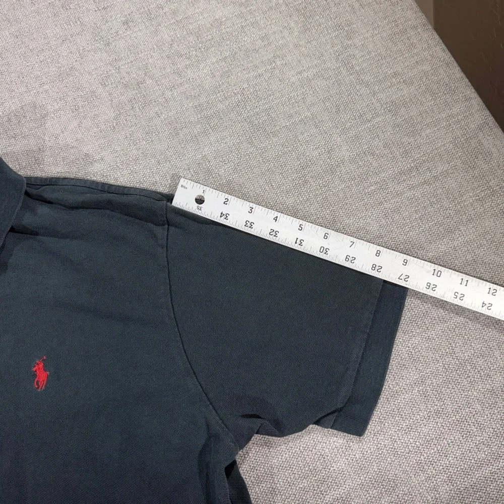Polo Ralph Lauren Polo Shirt Mens L Black Good Short Sleeve Red Pony Logo Pique